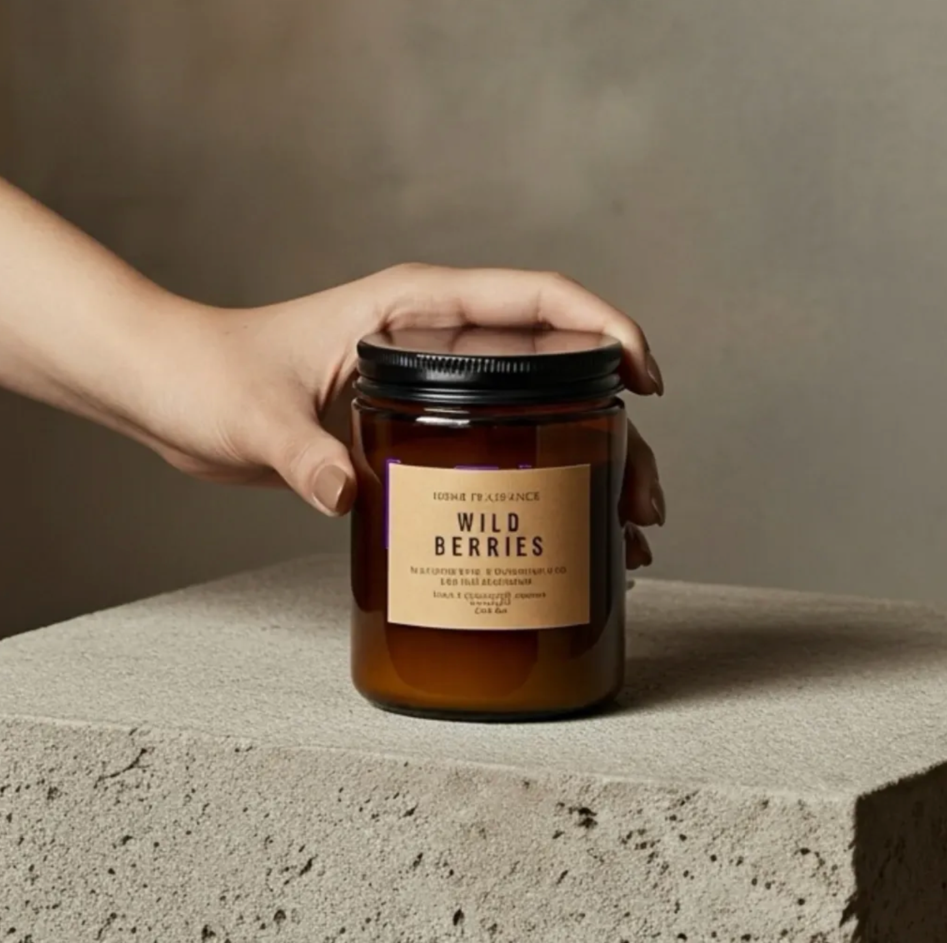 Vela MOTIVE - Canela y naranja